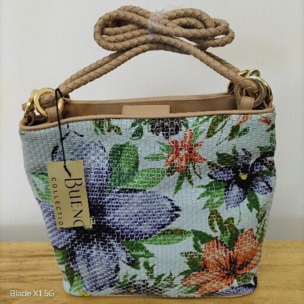 Bueno Multi Color Beach Vacation Tropical Floral Purse Handbag NWT